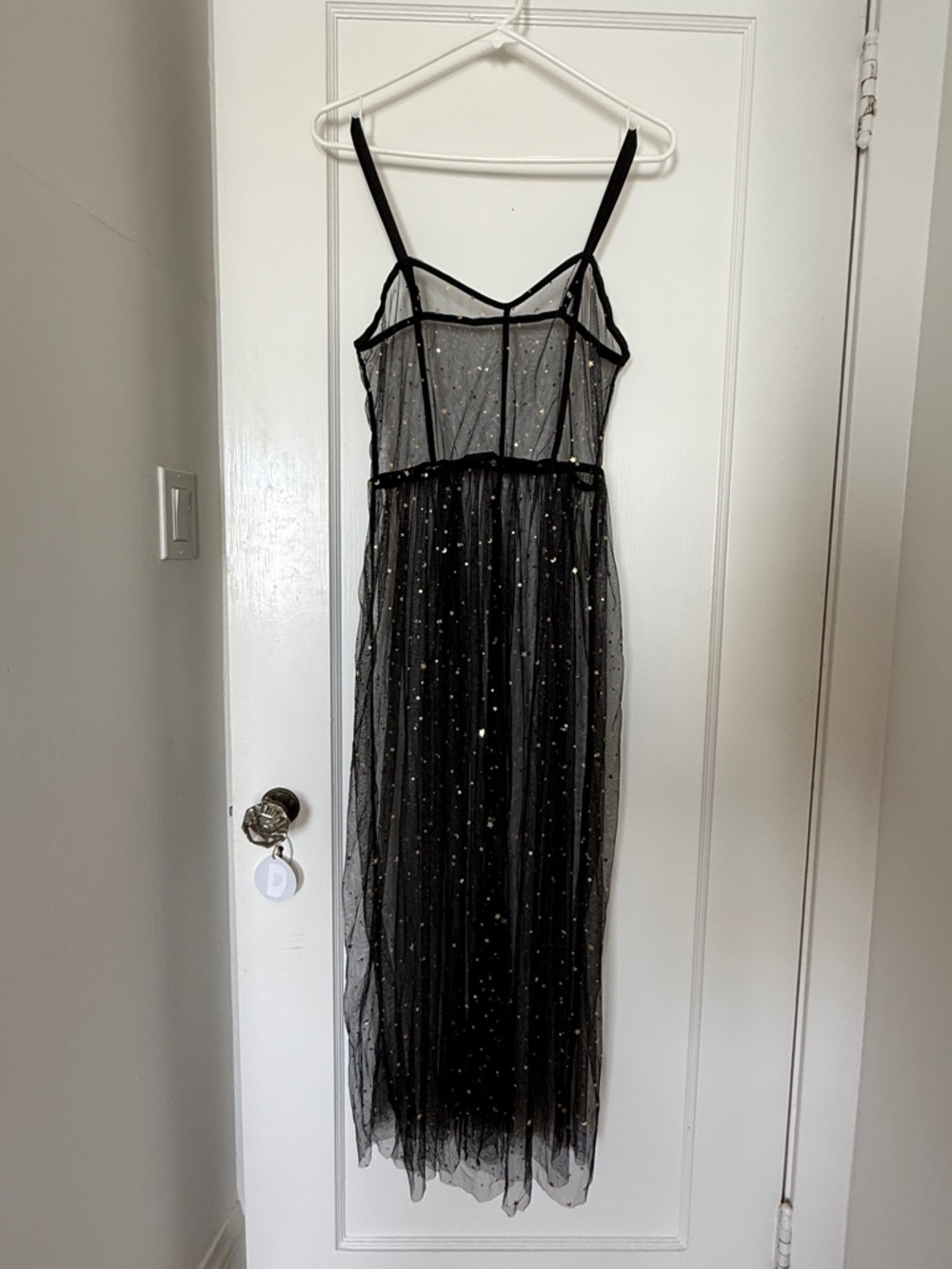 Sheer Black Sequin Dress with shimmery stars and moons